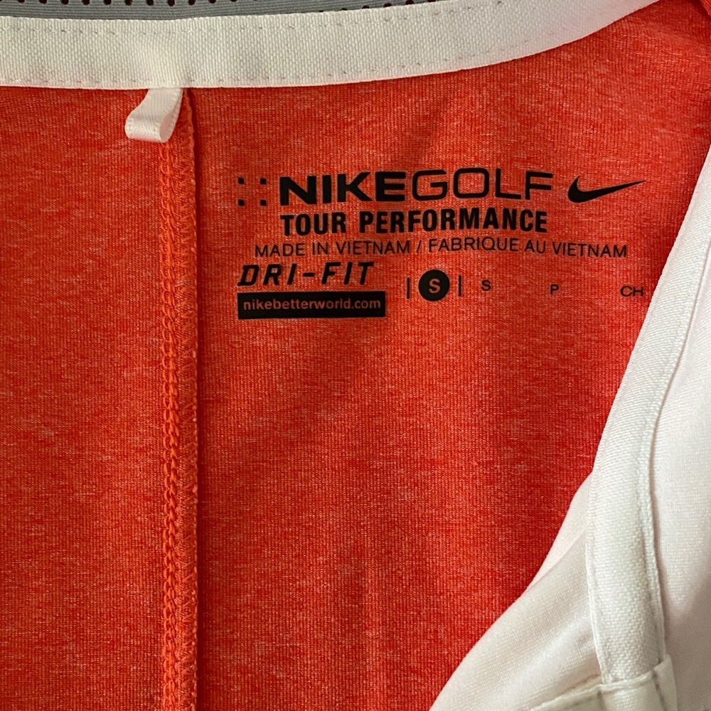 Nike Golf Dri-FIT Tour Performance Shirt - Orange and White